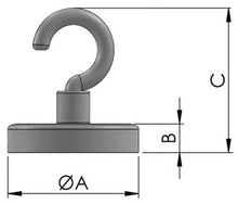 Lade das Bild in den Galerie-Viewer, Hakenmagnet mit weiß lackiertem Metallgehäuse - die magnetprofis