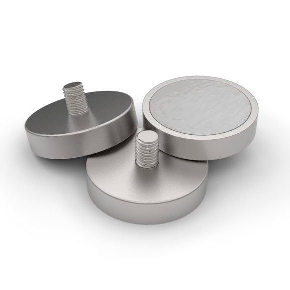 2x Neodym Topfmagnete D40x8 Mm – M8 Außengewinde Zapfen, 52 Kg Haftkraft